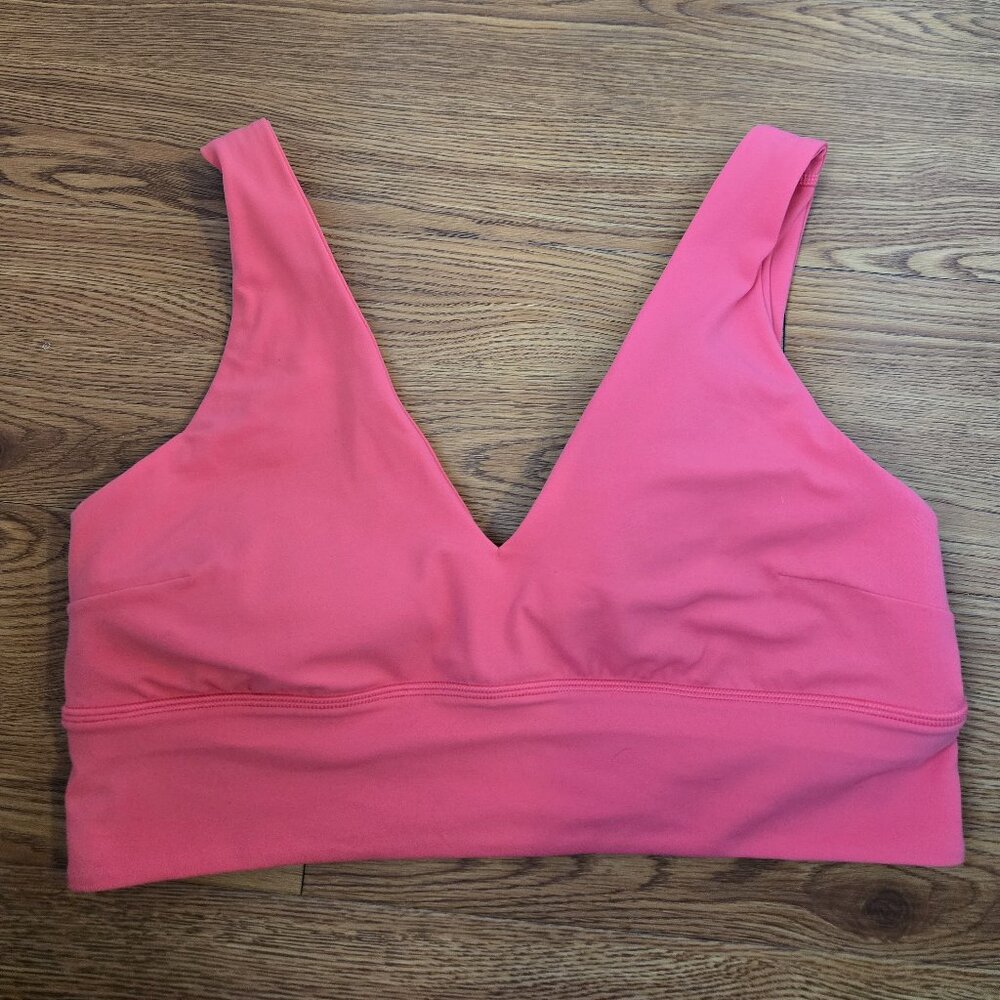 Lululemon Align V-Neck Bra, Size 12, C/D Cup, Color Glaze Pink